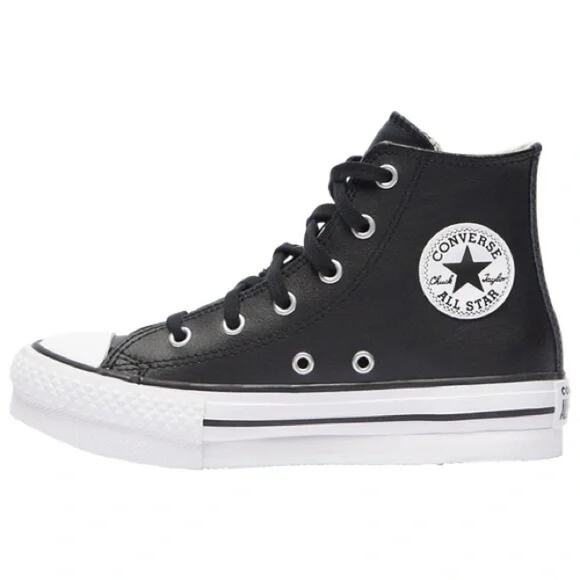 Converse Shoes - Converse Chuck Taylor All Star Lift Platform High Top Leather Sneakers Black 7.5
